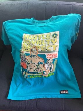 WWE Teal John Cena 'Hustle Loyalty Respect' Graphic Tee